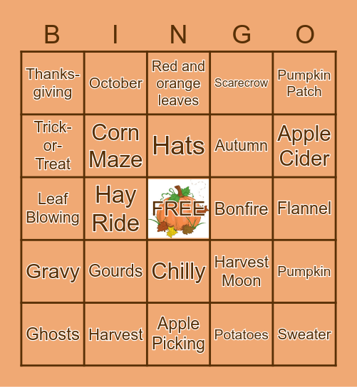 FALL Bingo Card