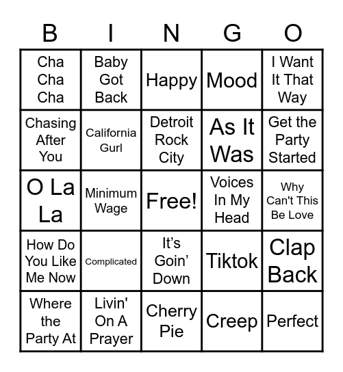 23 - MUSIC Bingo Card