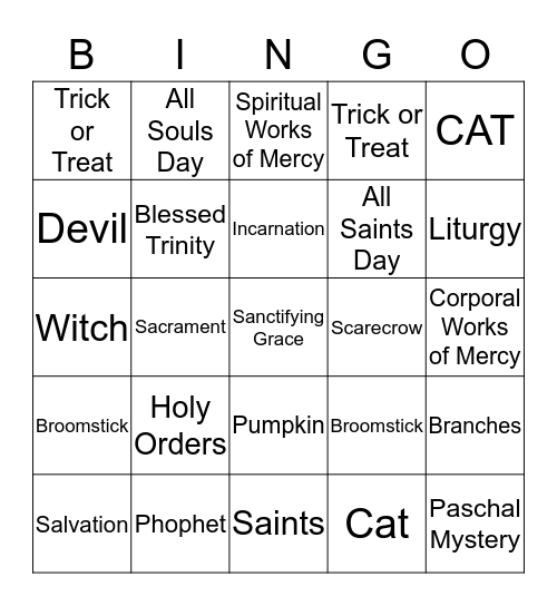 HALLOWEEN BINGO - 5th GRADE 2015 Bingo Card