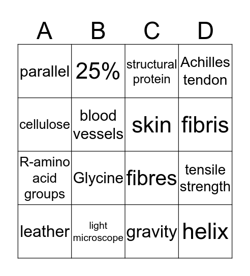 Collagen Bingo! Bingo Card