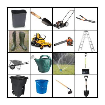 Landscaping Match Game Bingo Card