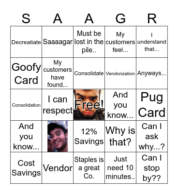 Saagartese Side Bet Bingo Card