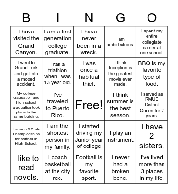 Two Truths & 1 Lie: BINGO Edition Bingo Card