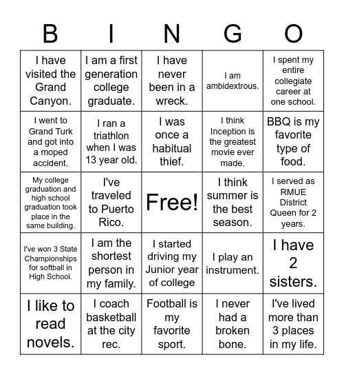 Two Truths & 1 Lie: BINGO Edition Bingo Card