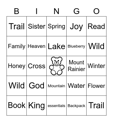 BEAR WEEK BINGO Card