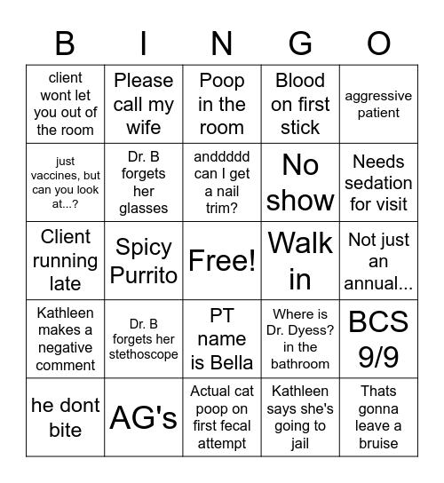 Vet tech week bingp Bingo Card