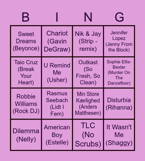 Back to childhood - 00'er quiz Bingo Card