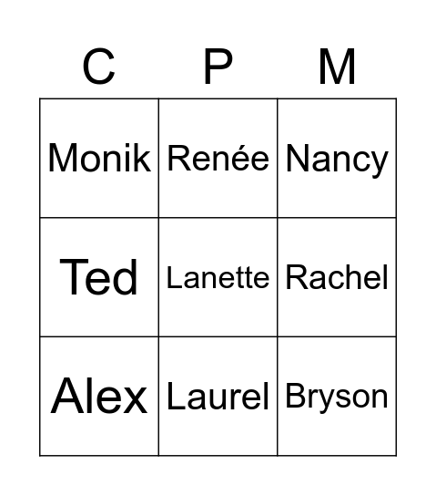 OSIS Policy Team Bingo Card