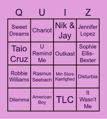 Back to childhood - 00'er quiz Bingo Card