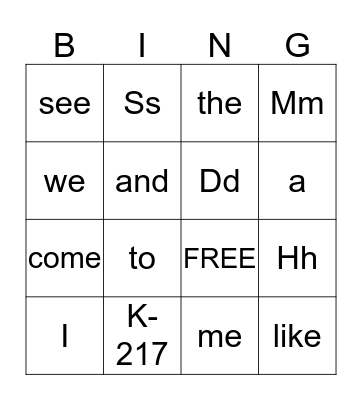 October  Bingo Card