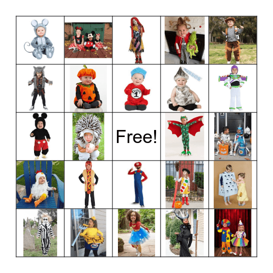 Kids and Costumes Bingo Card