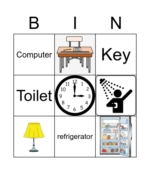 House/Home Bingo Card