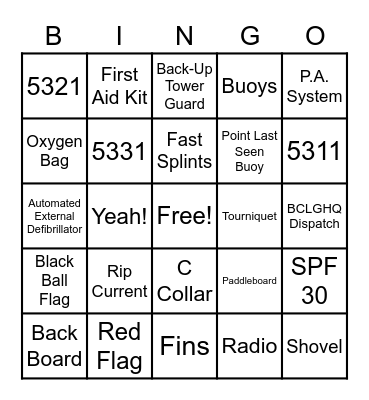 JG Beach Bingo Card