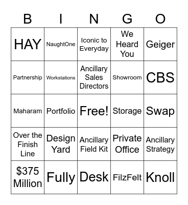 MillerKnoll Ancillary Bingo Card