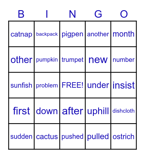 Wilson Sub-Step 3.2 Bingo Card