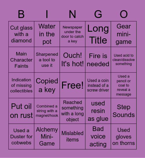 Hog Bingo Card