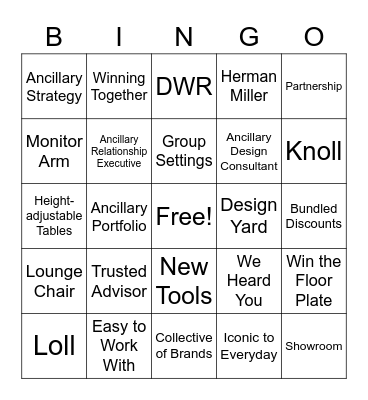 MillerKnoll Ancillary Bingo Card