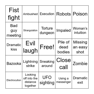 BINGOFLIX! Jesse James Meets Frankenstein's Daughter Bingo Card