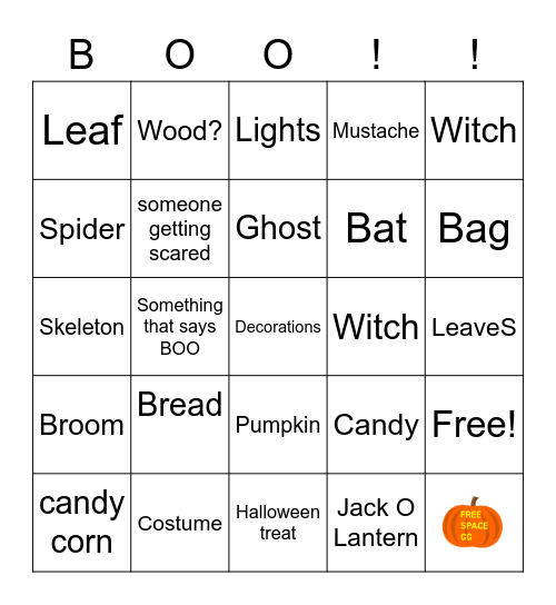 Halloween Bingo! Bingo Card