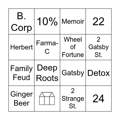 Greenhouse Bingo Card