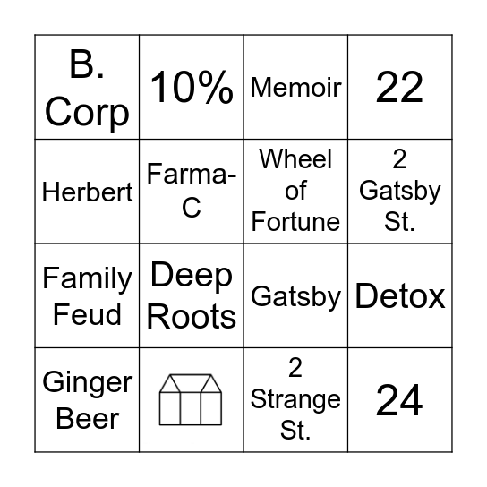 Greenhouse Bingo Card