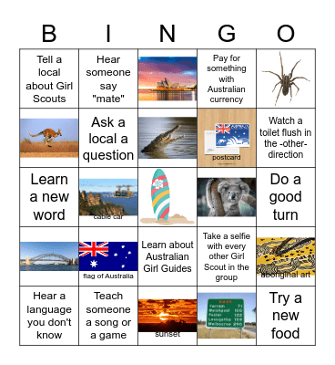 Australia BINGO Card