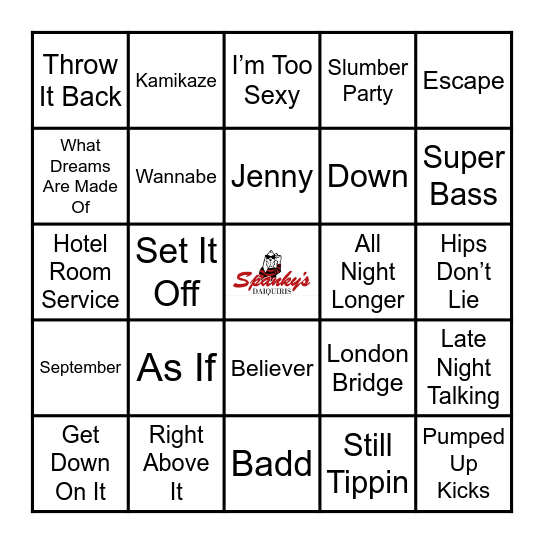 Spanky's Burbank Music Bingo 10/18/22 Bingo Card