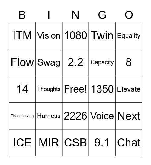 T-3804 Bingo Card