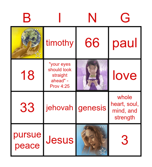 Spiritual Bingo Card