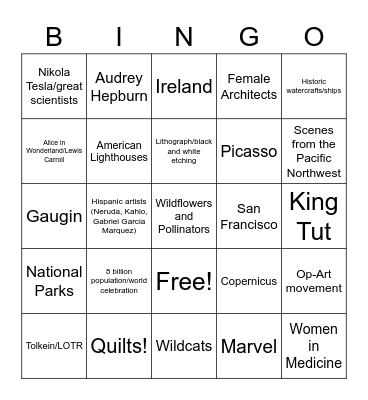 2023 Stamp Releases Bingo Card