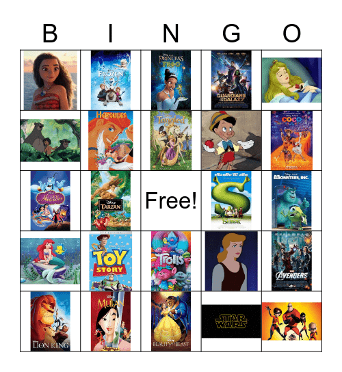 Movie Bingo Card