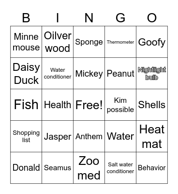 Hermit crabs Bingo Card