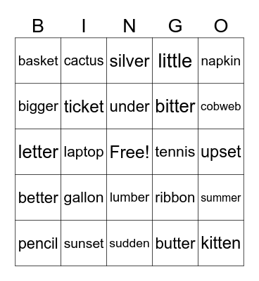 5th Grade October Bingo Card