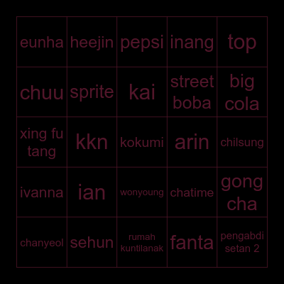 krY Bingo Card