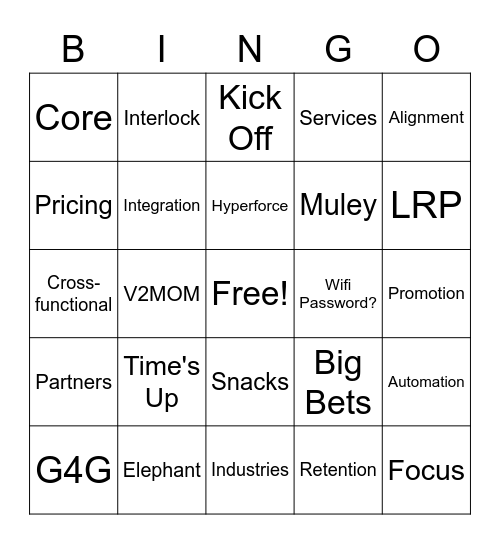 Q3 eStaff Offsite Bingo Card