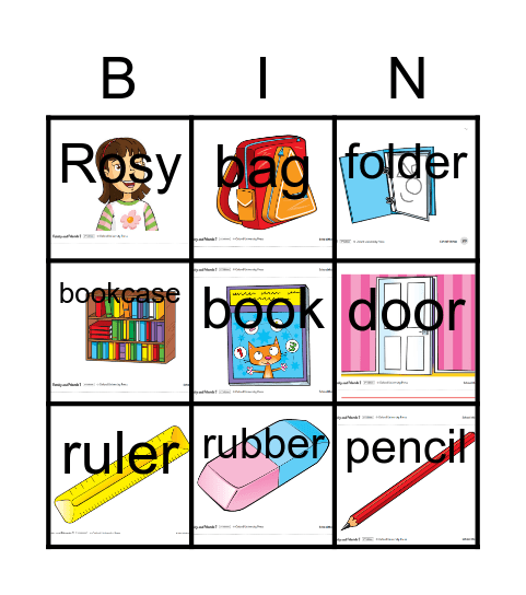 School things bingo Card