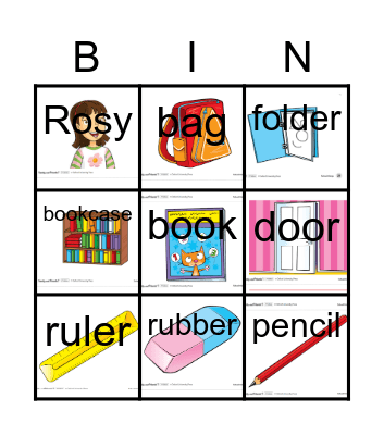School things bingo Card