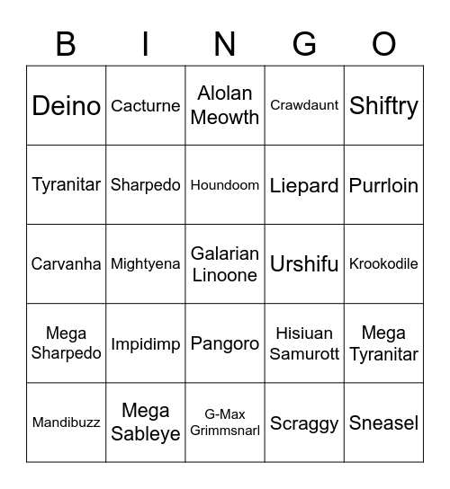 Kendo's Bingo Card (Round 1) Bingo Card