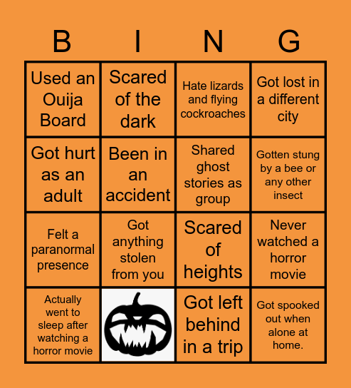 Halloween Spook-fest!! Bingo Card