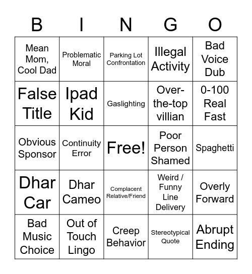 Ultimate Dhar Mann Bingo Card