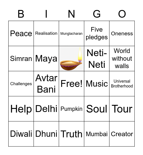 Be the Light Bingo Card