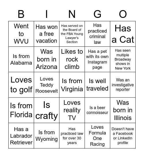 Get to Know the Women of B&K - Find Someone Who Bingo Card
