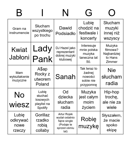 Rekrutacyjne Bingo Card