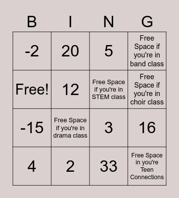 Solve Equations in 2 Steps Bingo Card