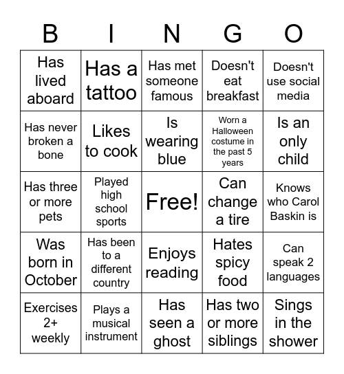 Bingo Card