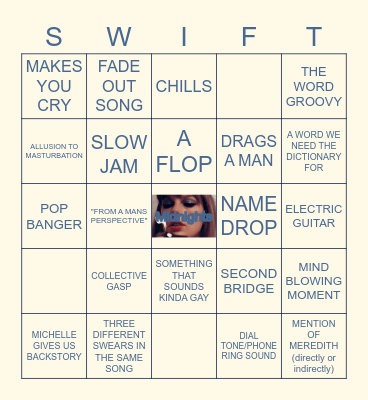 Midnights Bingo Card
