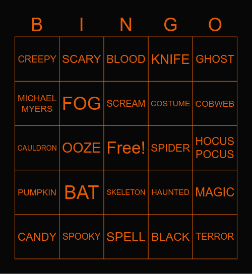 PW Team Up - Halloween Bingo! Bingo Card