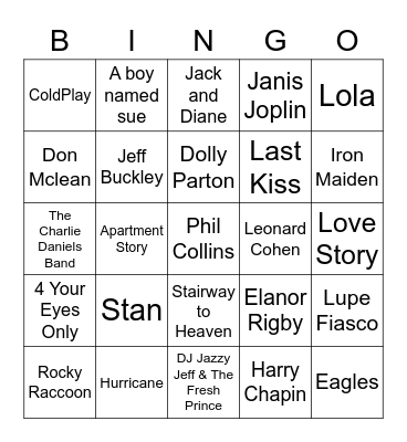 Storytelling Bingo Card
