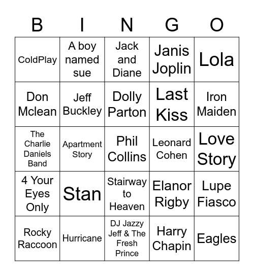 Storytelling Bingo Card