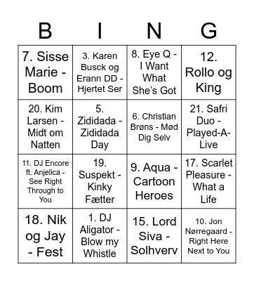 Test Bingo Card